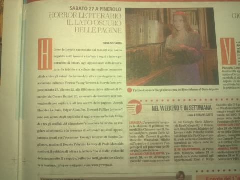 Notte Horror in Biblioteca - articolo su Torinosette 26-10-2012